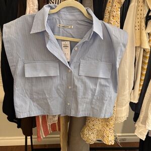 Abercrombie & Fitch Blue and White Striped Shirt